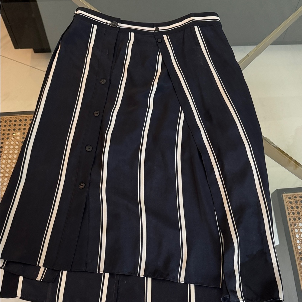 Navy and White Striped Women's Skirt